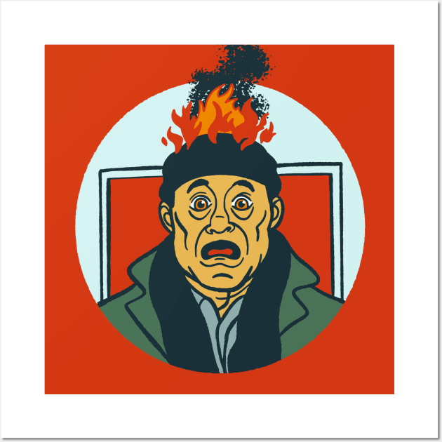 Harry On Fire - Home Alone Tribute Wall Art by sombreroinc